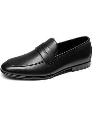 Bruno Marc Slipper Herren Echtleder Loafer Elegante Slip-On Business Schuhe Für Anzug & Büro - Schwarz