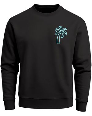 Neverless Sweatshirt Palm Lineart Logo - Schwarz
