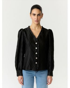 Y.A.S Bluse Ripple - Schwarz