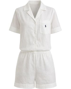 Polo Ralph Lauren Pyjama Summer Linen - Weiß