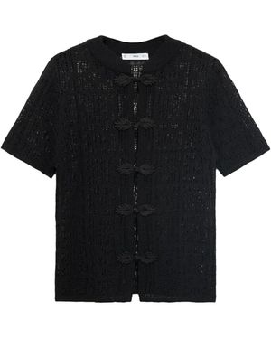Mango Strickjacke Scottie - Schwarz