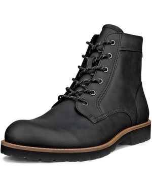 Ecco Jamestown Lace Boot ürstiefelette Stiefel, Schnürboots, Klassik-Stiefelette mit Profilsohle - Schwarz