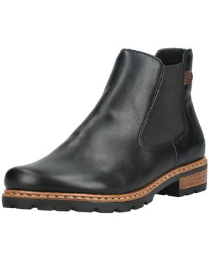 Rieker Stiefelette Lederimitat/Textil Stiefelette - Schwarz