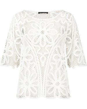 Betty Barclay Lochstrick-Pullover Mit U-Boot-Ausschnitt - Weiß