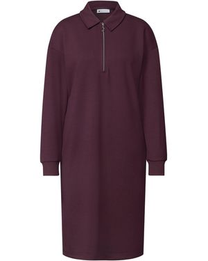 Street One Knielanges Sweatkleid Mit Zipperdetail - Lila