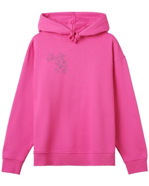 F4NT4STIC Pullover Schmetterling Blumen Bestickt - Pink