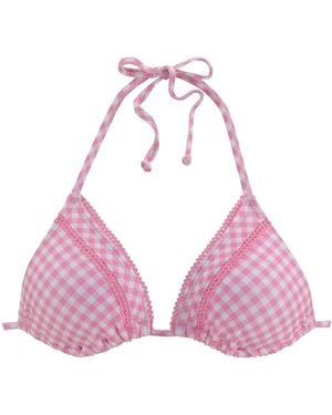 Buffalo Bikini-Hose Karo mit Zierborte - Pink