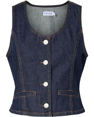 Pieces Weste Pcpam - Blau