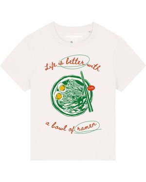 wat? Apparel T-Shirt 'Life Is Better With Ramen' - Weiß