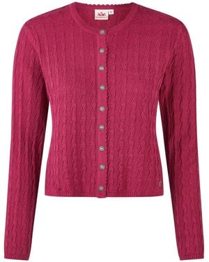 Spieth & Wensky Trachtenstrickjacke Hummeltal Mit Zopfmuster - Rot
