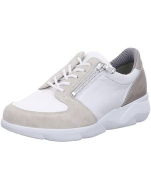Waldläufer Sneaker Low Komfort Schnürschuh Damen 668K02-400 111 Echtleder - Weiß