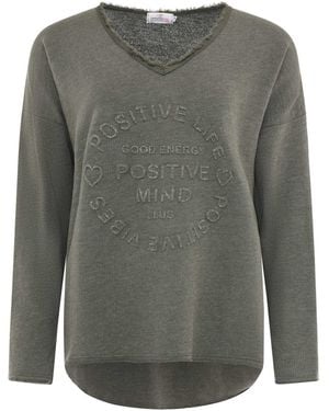 Zwillingsherz Sweatshirt 'Positive Mind' - Grau