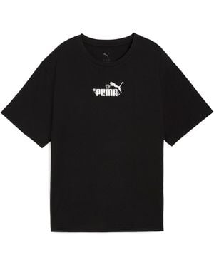 PUMA T-Shirt ESS NATURE 2.0 RELAXED TEE Kurzarm - Schwarz
