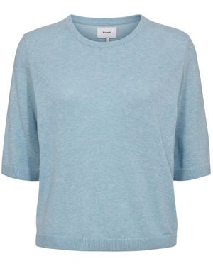 Numph Strickpullover Mit Halbarm Nucally Ss Pullover - Blau