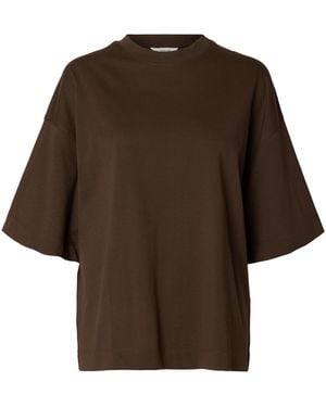 SELECTED T-Shirt Slfcolwoman - Braun