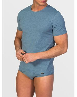 Zd - Zero Defects Unterhemd Crew-Neck T-Shirt Soya Yarn - Blau