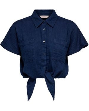 Only Petite Bluse Onlleoni - Blau