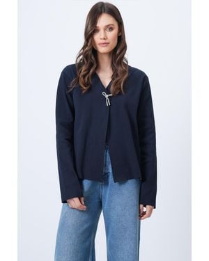 Trend Alaçatı Stili Trend Alaat Stili Strickjacke - Blau