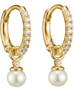 Thomas Sabo Creolen Perle Mit Weißem Zirkonia - Mettallic