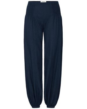Oxmo Loungehose Oxninna Linen Mix Relaxed Fit - Blau