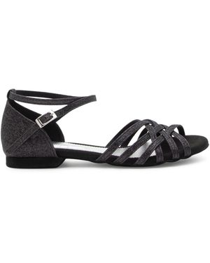 Dancing Queen Riemensandale Joy Tanzschuhe Glitter Mikrofaser - Schwarz