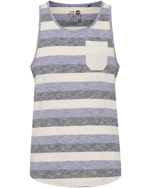 Solid Gestreiftes Tanktop Whicco Mit Brusttasche - Grau