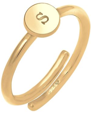 Elli Jewelry Ring Initial, Buchstabe - Mettallic