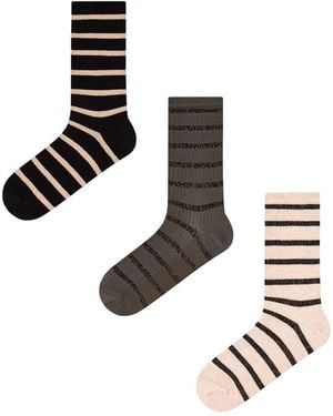 Penti Socken Gestreifte Glitzernde Line Baumwoll-Kniestrümpfe Paar - Weiß