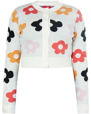 swirly Strickjacke - Weiß