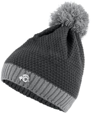 GUGGEN Mountain Mütze Mütze K119 Wintermütze Mit Bommel Und Fleecefutter - Grau