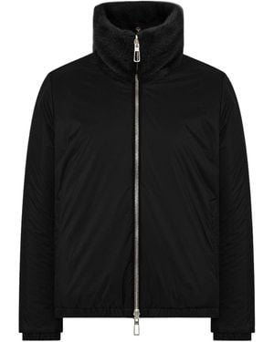 DUNO Übergangsjacke Reversible Faux Fur Bomber Jacket - Schwarz