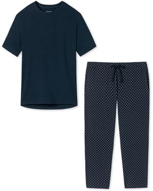 Schiesser Pyjama Organic Cotton - Blau