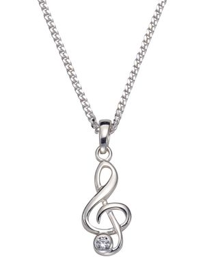 Firetti Kette Mit Anhänger Notenschlüssel Mit Zirkonia - Mettallic