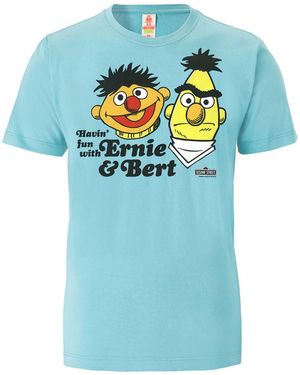 Logoshirt T-Shirt Ernie & Bert Havin Fun - Blau