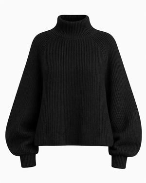 Worldclassca Oversizepullover Oversized Strickpullover Mit Stehkragen - Schwarz