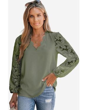 CUPSHE Bluse Long Sleeve - Grün
