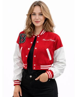 Worldclassca Übergangsjacke Crop College Bomber Jacket - Rot