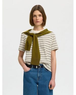 SELECTED T-Shirt Slfessential - Blau