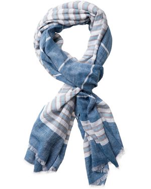 Camp David Webschal Mit Streifenmuster - Blau