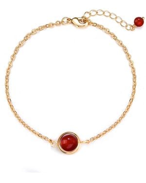 MayTree Armband Armband Rondo, Roter Karneol - Weiß