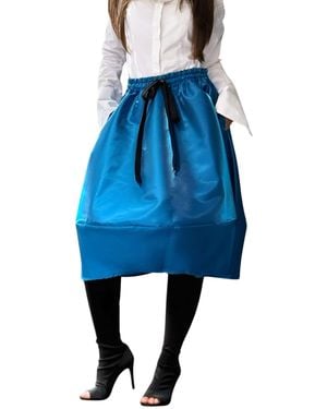 Unique Rock Taffeta Balloon Skirt - Blau
