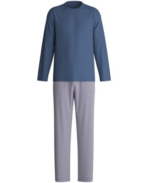 CALIDA Pyjama Lang Cotton Special - Blau