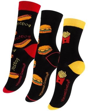 Vincent Creation Socken Fast Food - Schwarz
