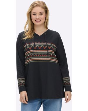 Sheego Shirt - Schwarz