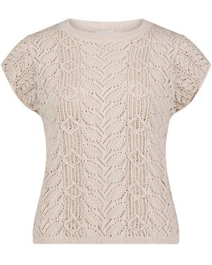 Cartoon Feinstrickpullover Mit Flügelärmeln - Weiß