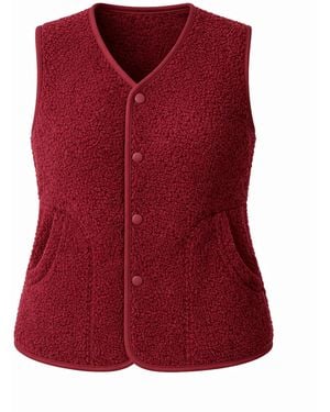 Worldclassca Weste Damen Kurze Kuschel Weste - Rot