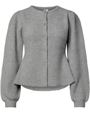 Pieces Strickjacke Pcsilly Bc - Grau