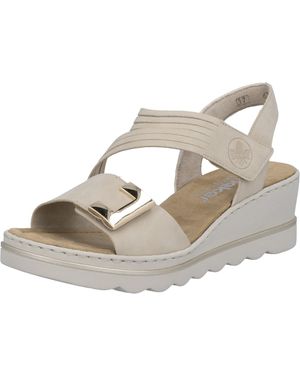 Rieker Keilsandalette Klettschuh, Sommerschuh, Urlaubsschuh mit asymmetrischen Riemchen - Mehrfarbig