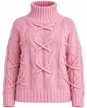 Worldclassca Strickjacke Strick Pullover Mit Stehkragen - Pink
