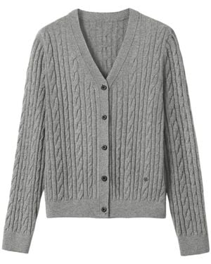 LILYSILK Strickjacke Strickjacke Aus Baby-Kaschmir Mit Zopfmuster - Grau